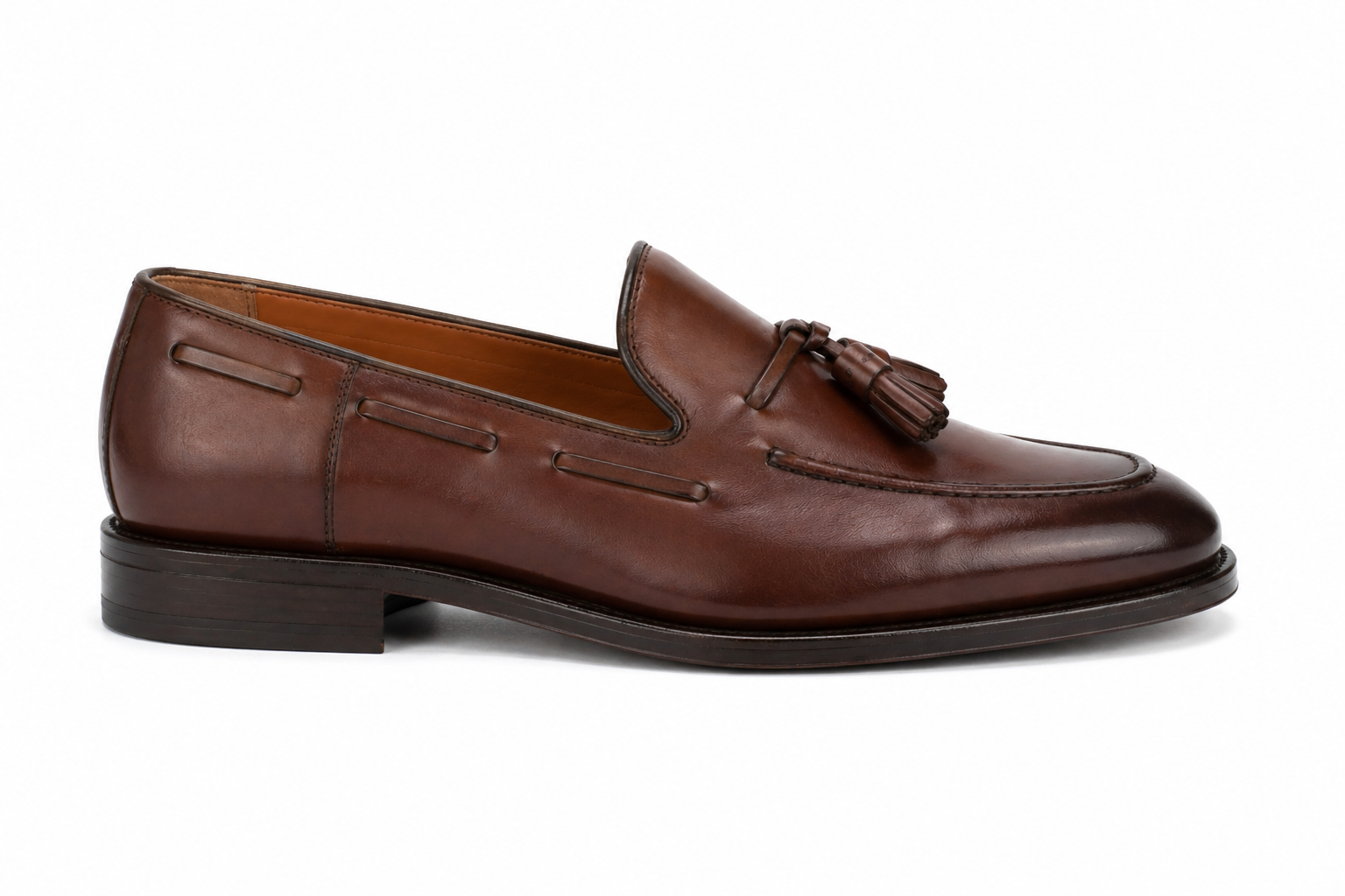 Brown Leather Barbican Tassel Loafers