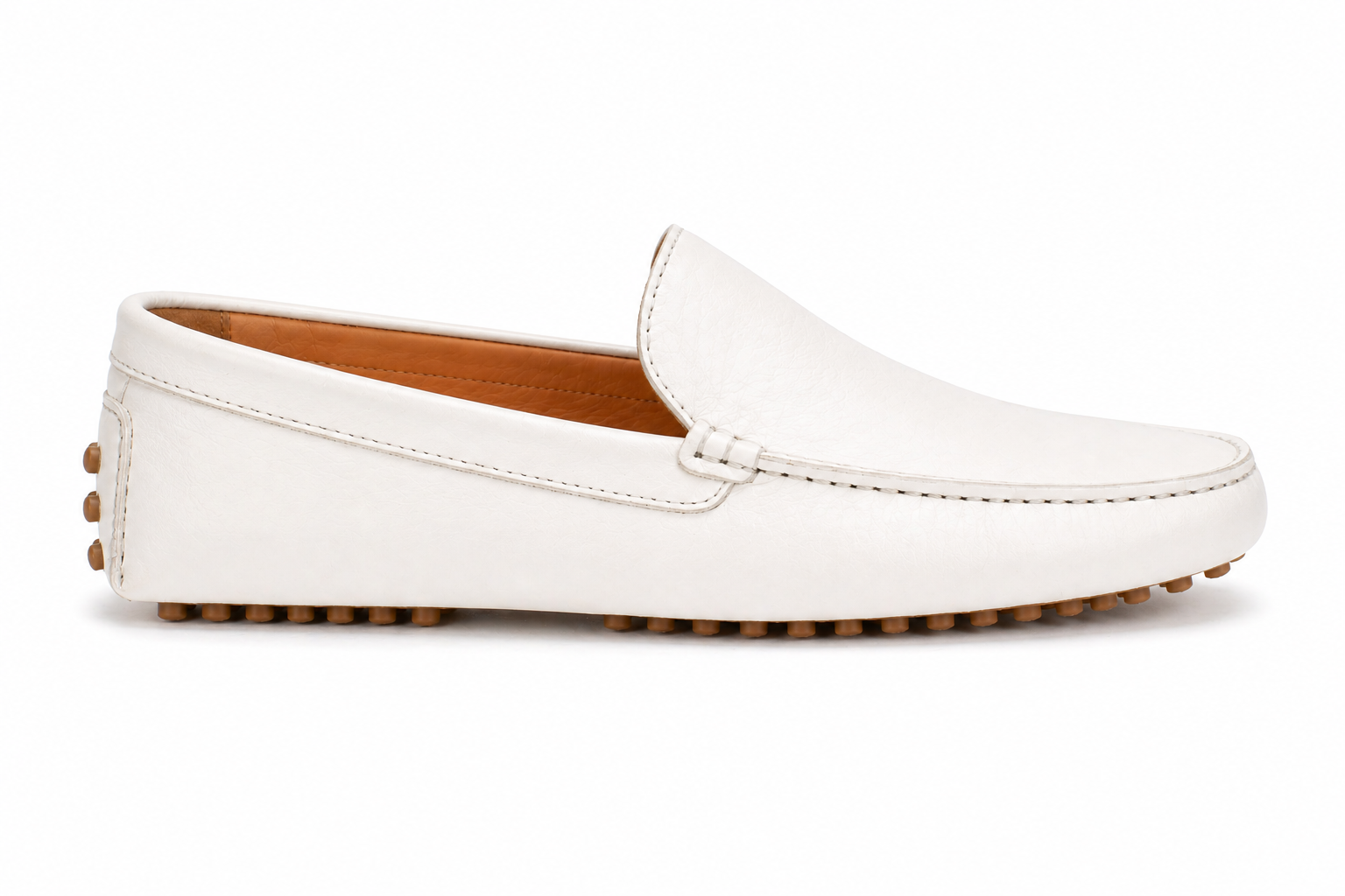White Leather Ivory Ease Slip-On Loafers