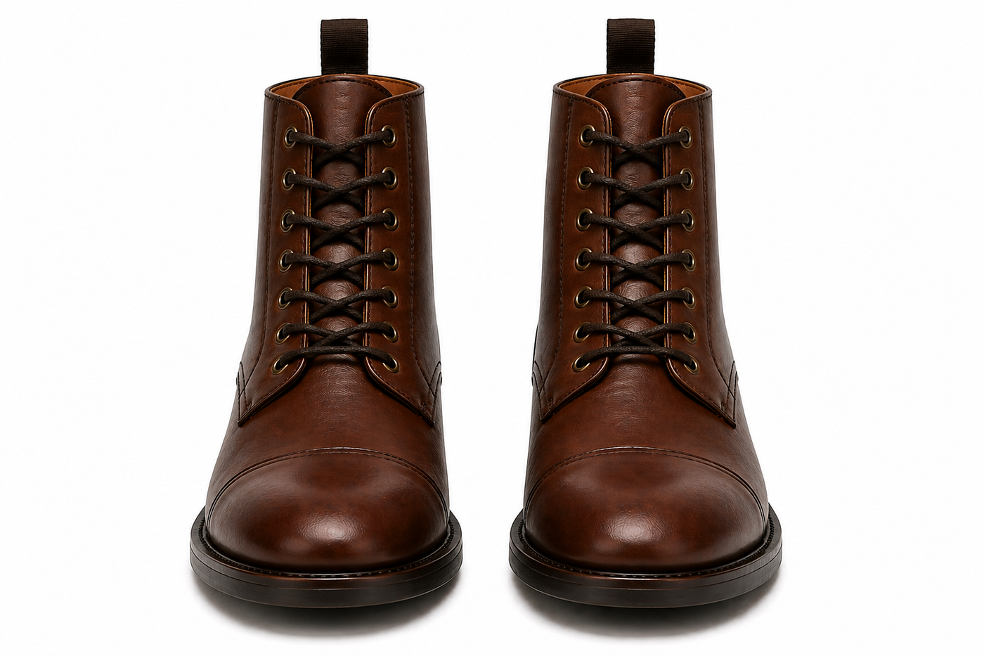 Brown Leather Classic Lace-Up Ankle Boots