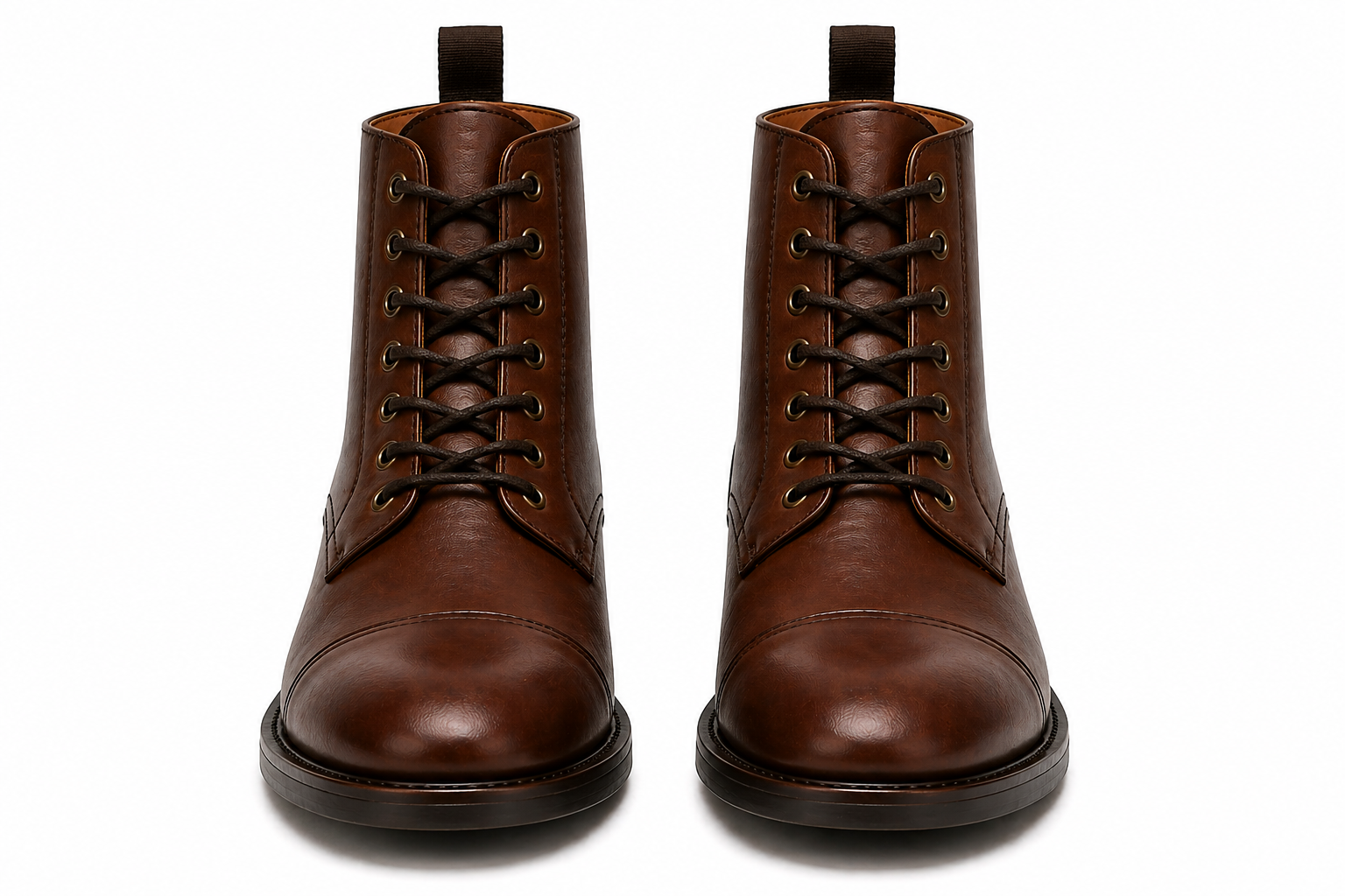 Brown Leather Classic Lace-Up Ankle Boots