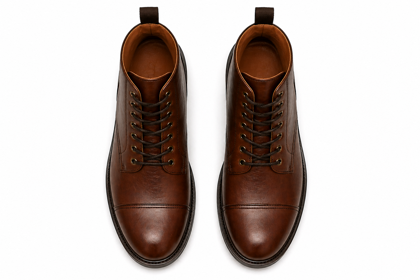 Brown Leather Classic Lace-Up Ankle Boots