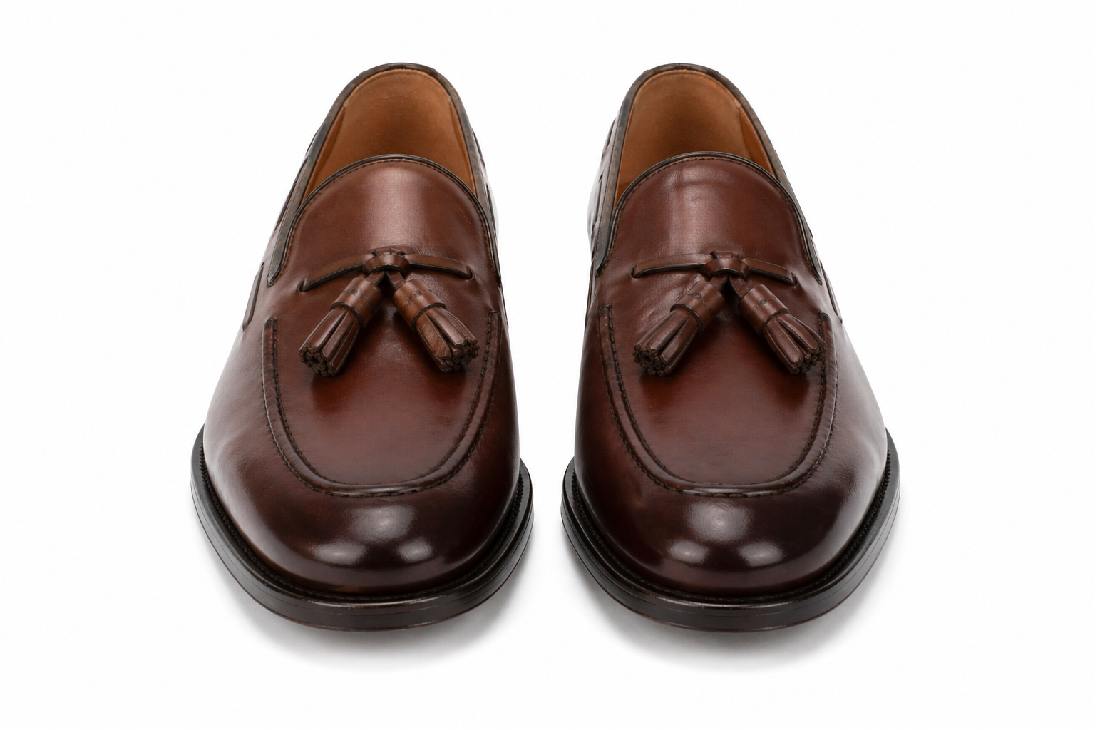 Brown Leather Barbican Tassel Loafers