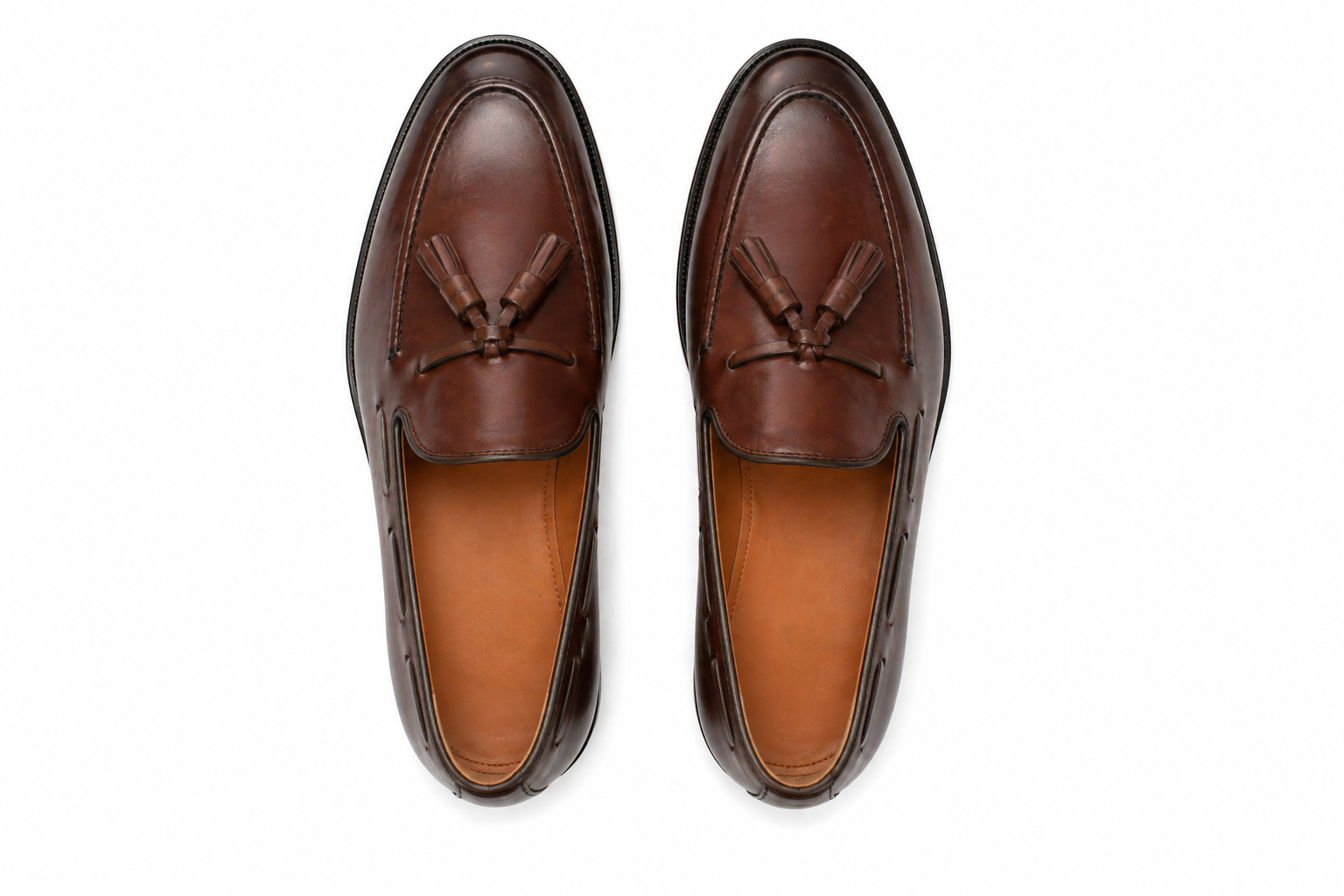 Brown Leather Barbican Tassel Loafers