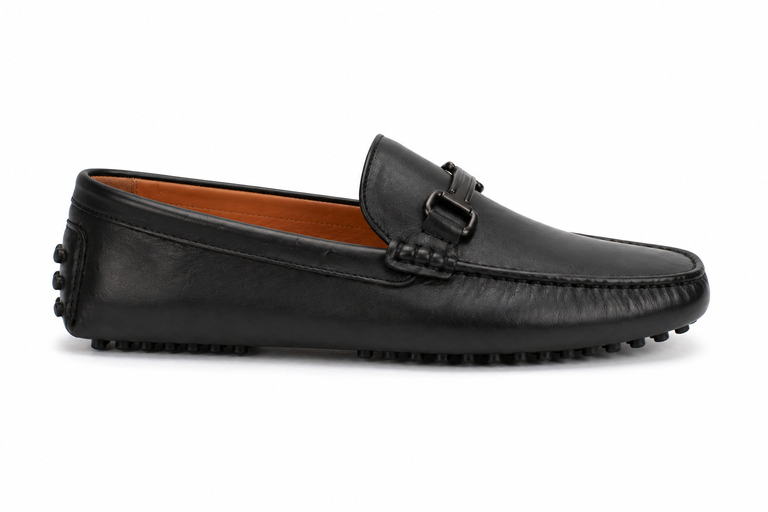 Black Leather Burgos Driving Loafers