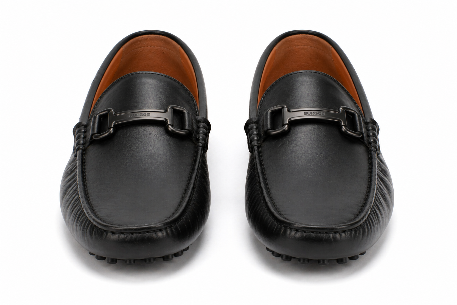 Black Leather Burgos Driving Loafers