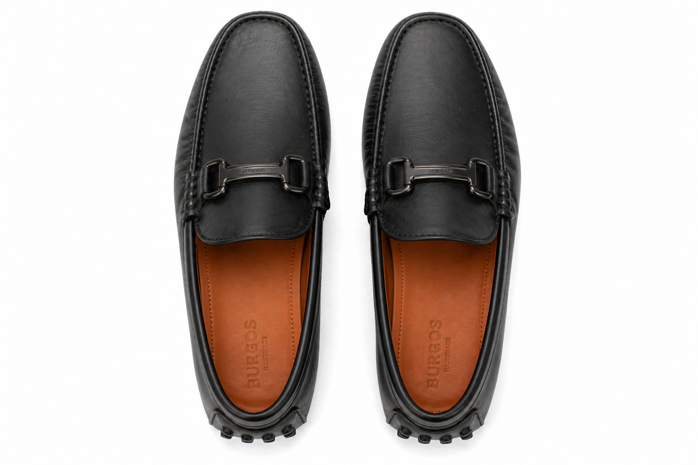 Black Leather Burgos Driving Loafers