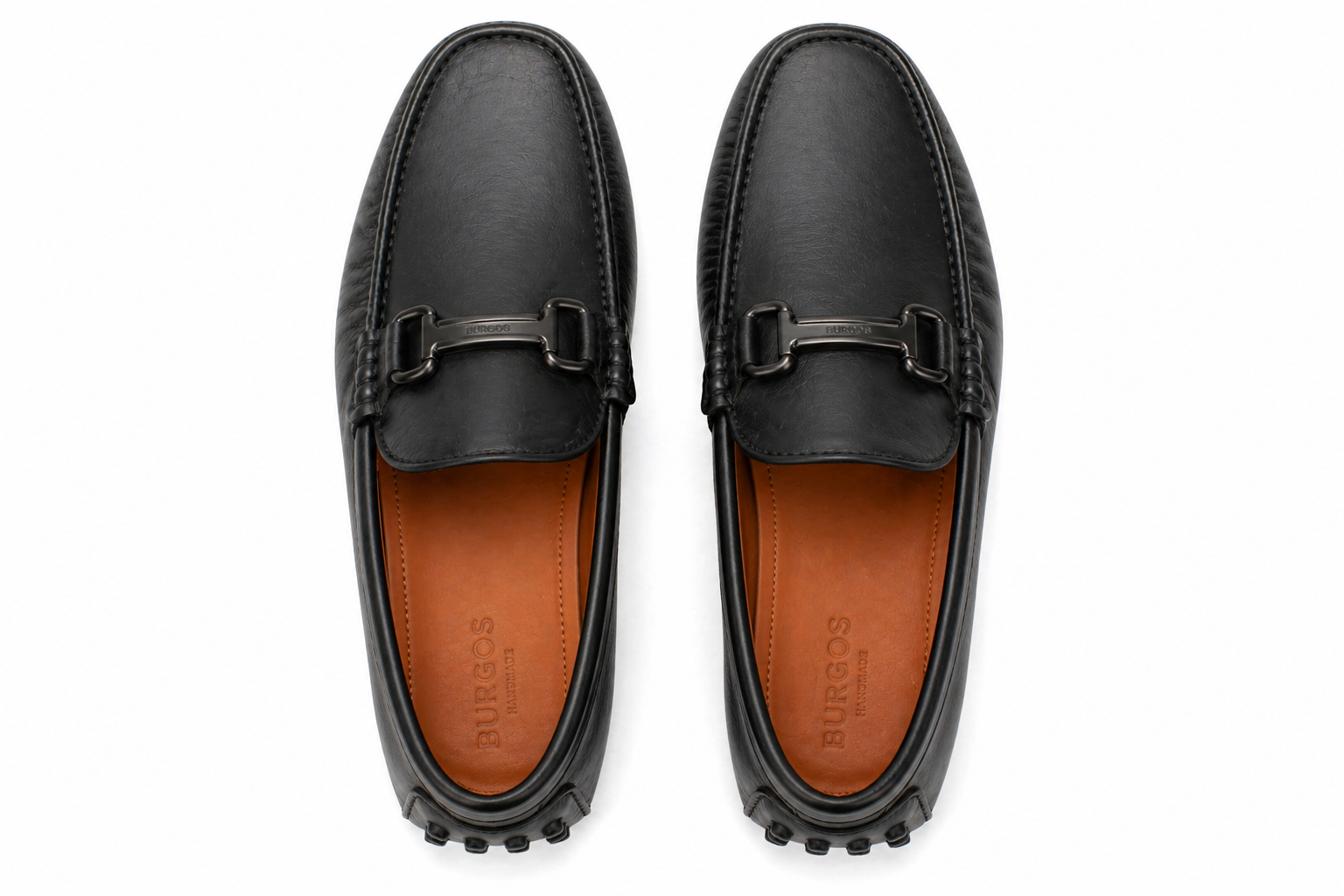 Black Leather Burgos Driving Loafers
